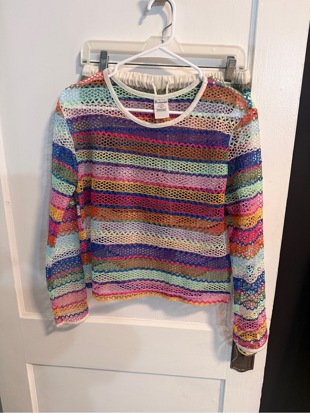 No Boundaries Multicolor Striped Open-Weave Summer Set